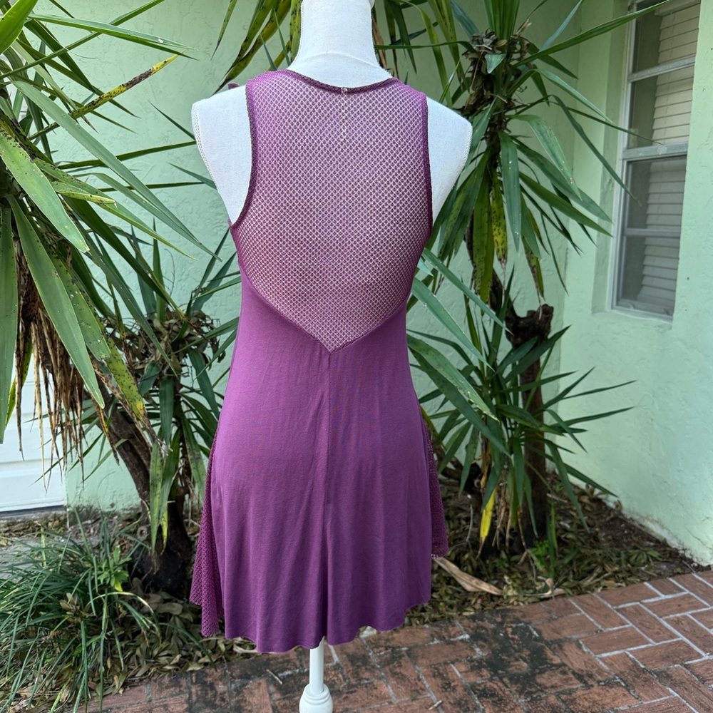 Free People Asymmetrical Purple Workout top